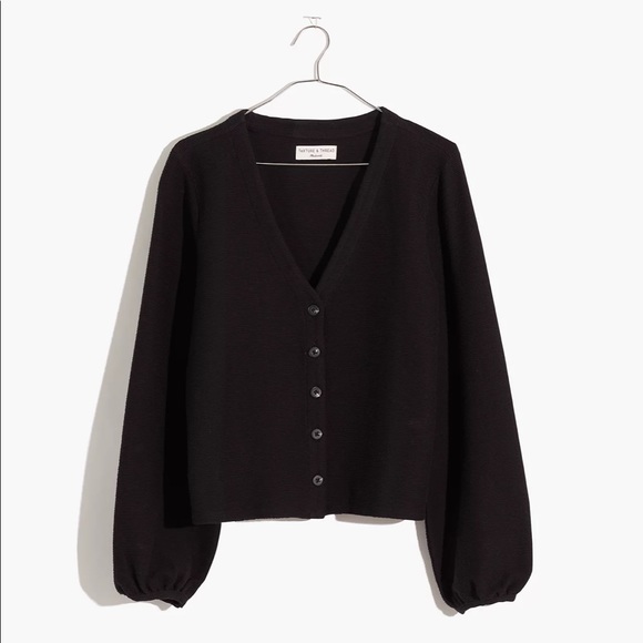 Madewell Texture & Thread Bubble-Sleeve Cardigan Top XXS - Picture 5 of 8